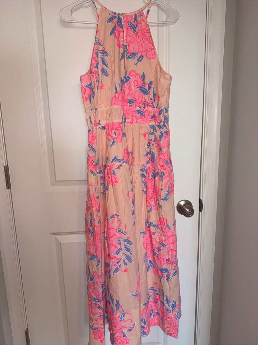 NWT Lilly Pulitzer Talullah Maxi Dress with Neon Pink & Blue Size 8 Fit & Flare - Picture 2 of 3
